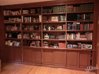 The built-in shelves in the family room