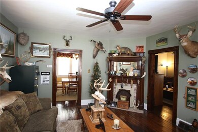 Original Detailed Wood Mantel w/ Ceramic Tile on D