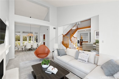 Stunning living room with adjoining dining room