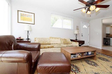 Another view of family room with entry door.