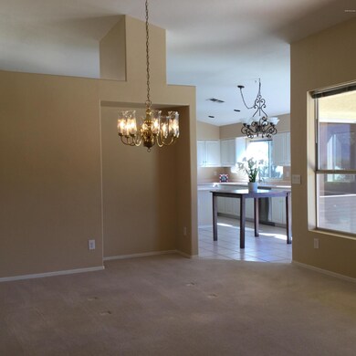 Dining room into kitchen eating area