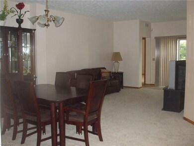 Living room and dining room area