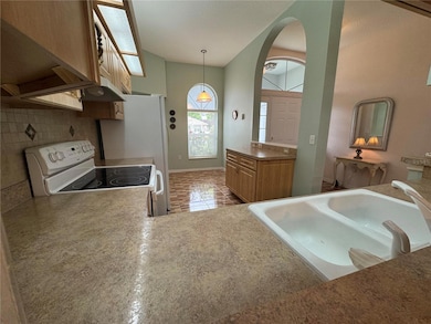 View of the kitchen from dining area