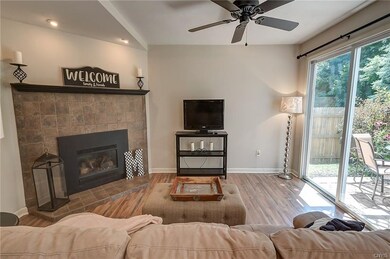 Family room with gas fireplace