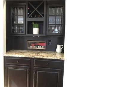 Bar area with granite countertops