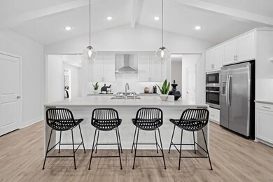 Kitchen with pendant lighting