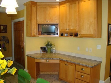 Built-in desk with a granite counter...