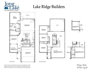 Plan 264 features 4 bedrooms, 3.5 full baths, 1 half bath and over 2,700 square feet of living space.