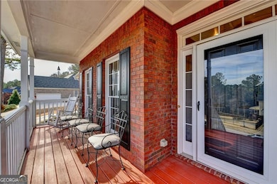 Beautiful covered porch with open view.