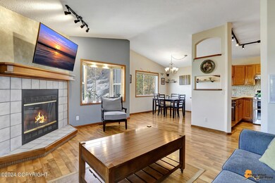 Living room open to kitchen & dining