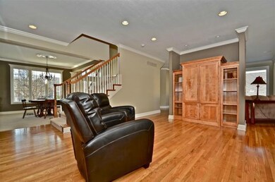 Built-in cabinets in spacious & open hearth room
