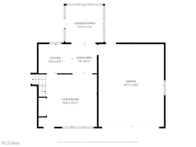 First floor with updated living room and remodeled kitchen and patio door to coverd/screened porch and Trex deck.