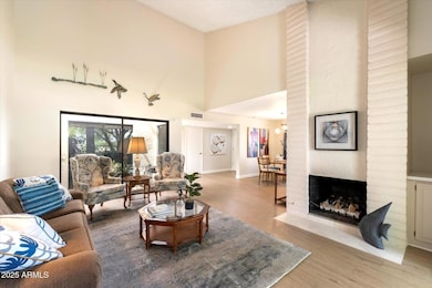 Cozy gas fireplace