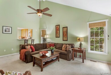 Open, spacious family room with vaulted ceiling