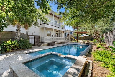 Dive into the large swimming pool that includes four bubblers, a tanning shelf and a large sun deck.