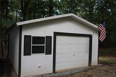 View of detached garage