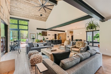 The open plan living space is ideal for group gath