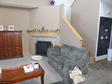 Living room features gas fireplace