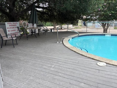 Community pool with a deck