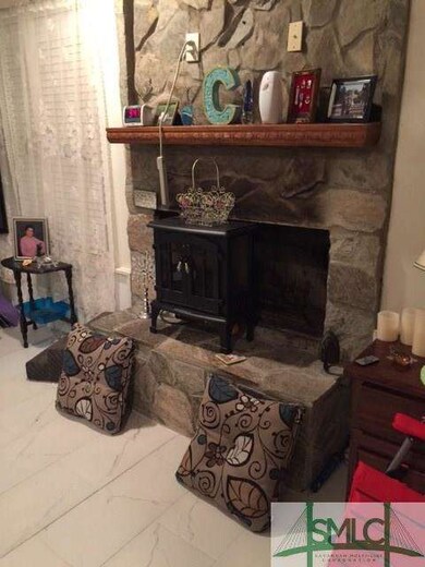 wood burning fireplace