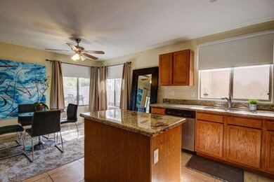 Island with granite counter