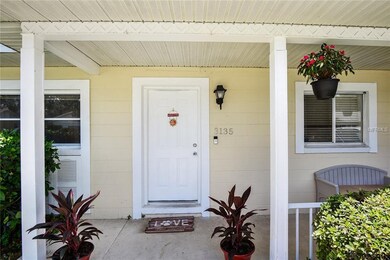 A covered porch in the front.