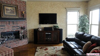 Continuous hardwood flooring from the family room