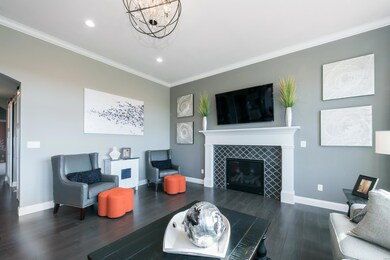 Custom tile gas fireplace is the perfect spot for gathering!