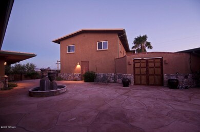 Courtyard and garage