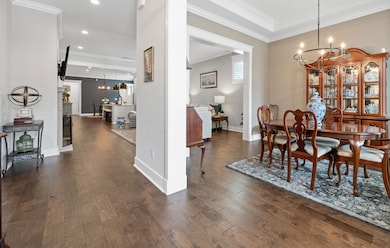 Dining area featuring dark hardwood / wood-style f