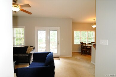 Family Room Open to the Kitchen with French Doors