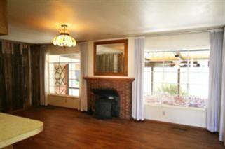 Living Room with wood stove!