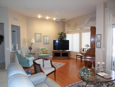 Living area in living/dining area