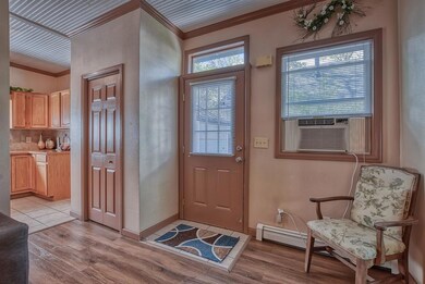 Main entry door and coat closet