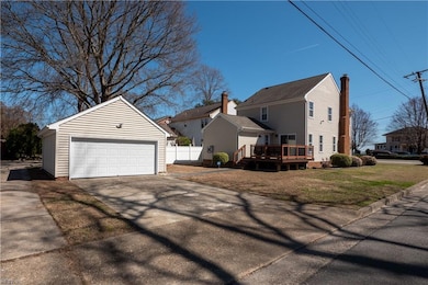 1305 Chesapeake Avenue, Hampton VA. Double garage with opener and has pedestrian door.