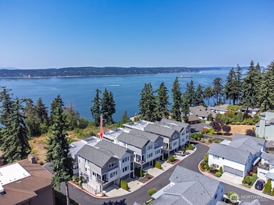 Looking Northwesterly to the Mukilteo-Clinton ferry and freighter traffic.