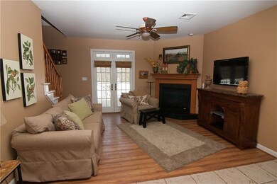 Family room with fireplace, direct deck access, an