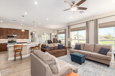 Open Living area to kitchen/eating area