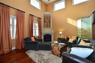 gas fireplace, vaulted, beautiful hardwood floors,