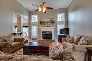 Spacious Living Room with gas log fireplace