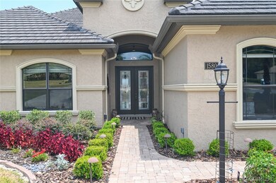 Wide and covered double door entry.