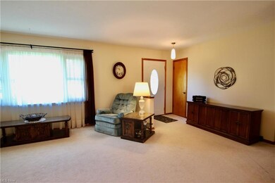 Living area featuring light carpet