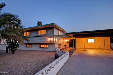 Front door at dusk