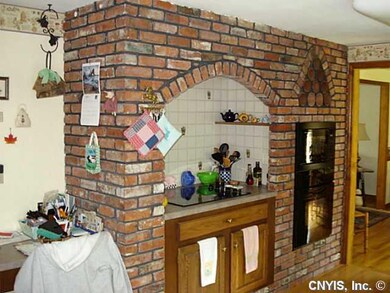Kitchen. Large eat-in kitchen features vintage bri