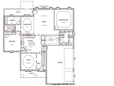 The plan has the master and one bedroom down stairs