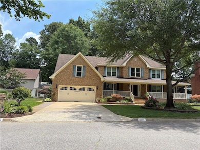 Two car garage and front porch