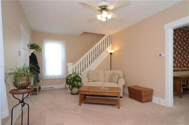 Living Room with open staircase
