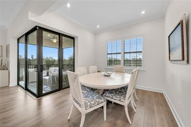 Dining room with a wealth of natural light, crown 
