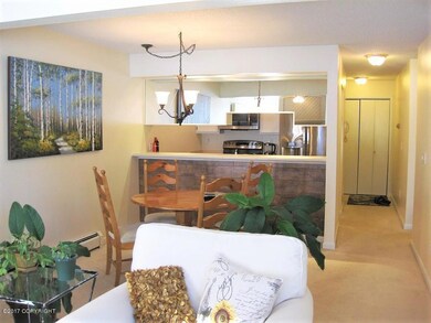 Stylish living, dining, kitchen area