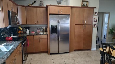 Stainless steel kitchen appliances.